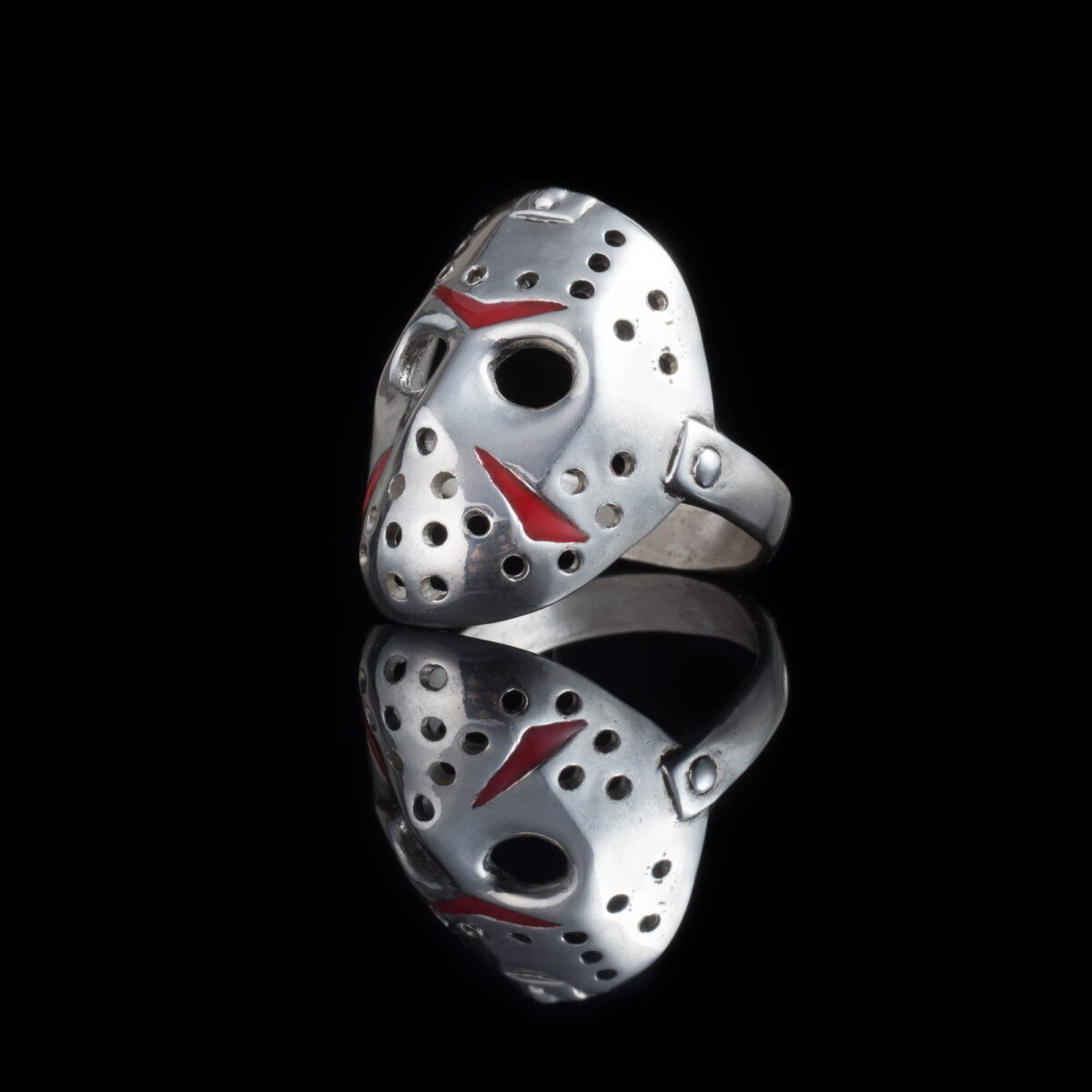 Jason Voorhees Mask Ring with Enamel